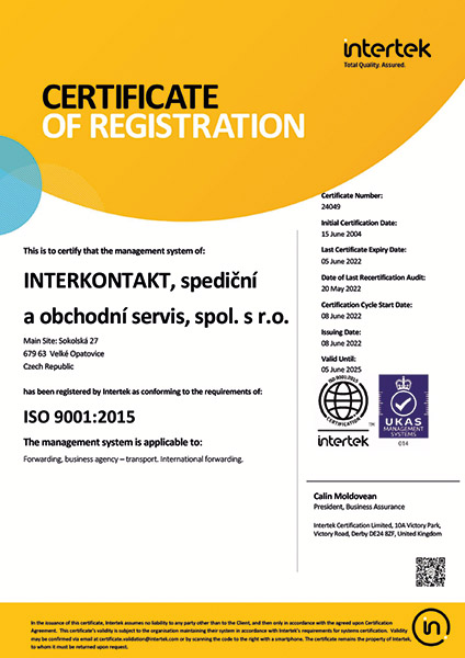 certificate ISO